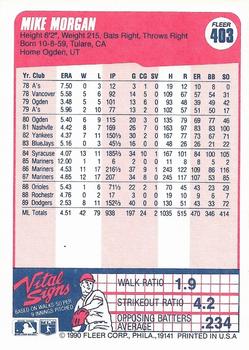 Mike Morgan  baseball card collectible - Main Image 2