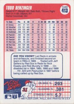 Todd Benzinger  baseball card collectible - Main Image 2