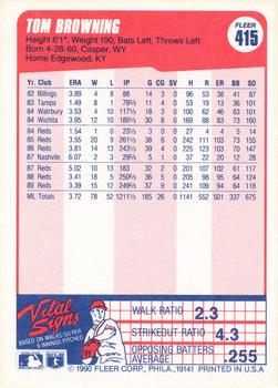 Tom Browning  baseball card collectible - Main Image 2