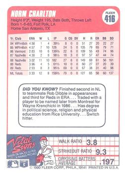 Norm Charlton  baseball card collectible - Main Image 2