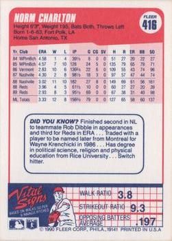 Norm Charlton  baseball card collectible - Main Image 2