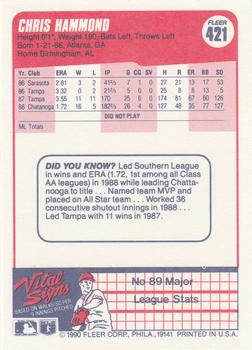 Chris Hammond  baseball card collectible - Main Image 2