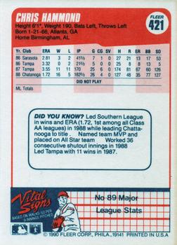 Chris Hammond  baseball card collectible - Main Image 2