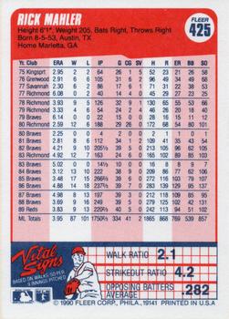 Rick Mahler  baseball card collectible - Main Image 2