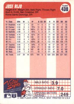 Jose Rijo  baseball card collectible - Main Image 2