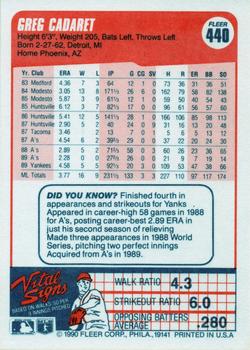 Greg Cadaret  baseball card collectible - Main Image 2