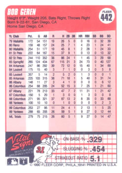 Bob Geren  baseball card collectible - Main Image 2