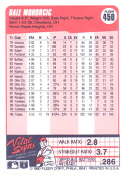 Dale Mohorcic  baseball card collectible - Main Image 2