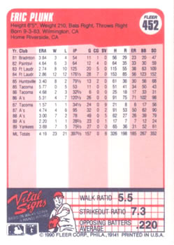 Eric Plunk  baseball card collectible - Main Image 2