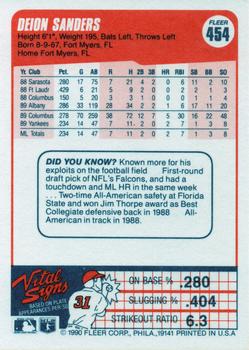 Deion Sanders  baseball card collectible - Main Image 2