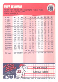 Dave Winfield  baseball card collectible - Main Image 2