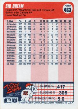 Sid Bream  baseball card collectible - Main Image 2