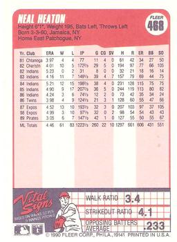 Neal Heaton  baseball card collectible - Main Image 2