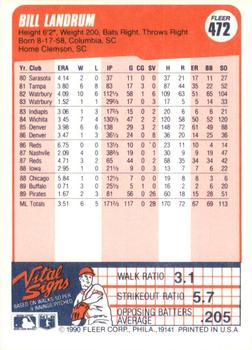 Bill Landrum  baseball card collectible - Main Image 2