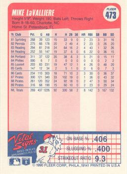 Mike LaValliere  baseball card collectible - Main Image 2