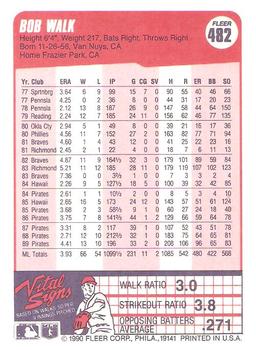 Bob Walk  baseball card collectible - Main Image 2