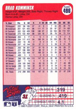 Brad Komminsk  baseball card collectible - Main Image 2