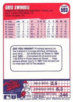 Greg Swindell  baseball card collectible - Main Image 2