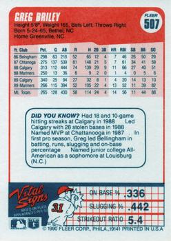 Greg Briley  baseball card collectible - Main Image 2