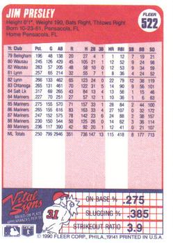 Jim Presley  baseball card collectible - Main Image 2