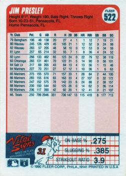 Jim Presley  baseball card collectible - Main Image 2