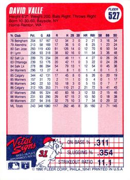 Dave Valle  baseball card collectible - Main Image 2
