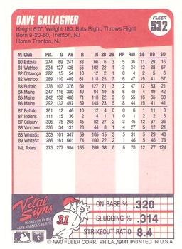 Dave Gallagher  baseball card collectible - Main Image 2