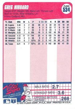 Greg Hibbard  baseball card collectible - Main Image 2