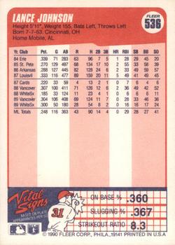 Lance Johnson  baseball card collectible - Main Image 2