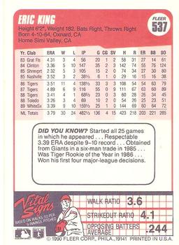 Eric King  baseball card collectible - Main Image 2