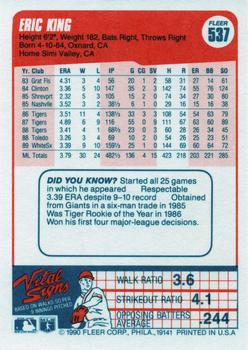 Eric King  baseball card collectible - Main Image 2