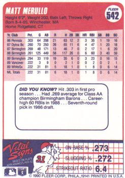 Matt Merullo  baseball card collectible - Main Image 2