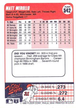 Matt Merullo  baseball card collectible - Main Image 2