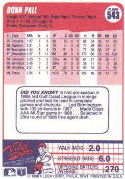 Donn Pall  baseball card collectible - Main Image 2