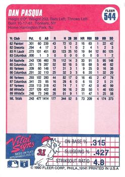 Dan Pasqua  baseball card collectible - Main Image 2