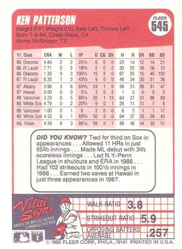 Ken Patterson  baseball card collectible - Main Image 2