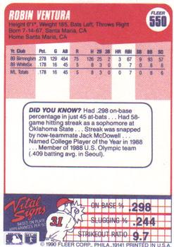 Robin Ventura  baseball card collectible - Main Image 2