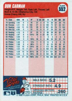 Don Carman  baseball card collectible - Main Image 2