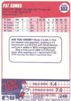 Pat Combs  baseball card collectible - Main Image 2