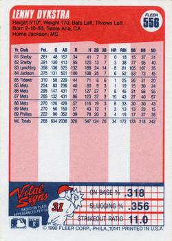 Lenny Dykstra  baseball card collectible - Main Image 2