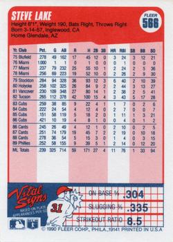 Steve Lake  baseball card collectible - Main Image 2