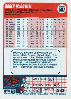 Roger McDowell  baseball card collectible - Main Image 2