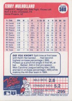 Terry Mulholland  baseball card collectible - Main Image 2