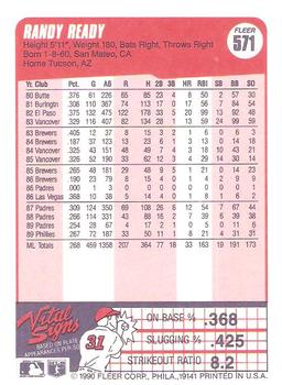 Randy Ready  baseball card collectible - Main Image 2
