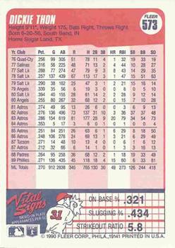 Dickie Thon  baseball card collectible - Main Image 2