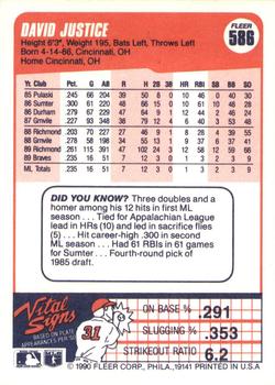 David Justice  baseball card collectible - Main Image 2