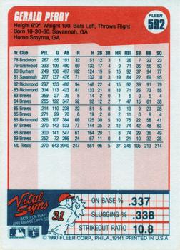 Gerald Perry  baseball card collectible - Main Image 2