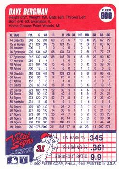 Dave Bergman  baseball card collectible - Main Image 2