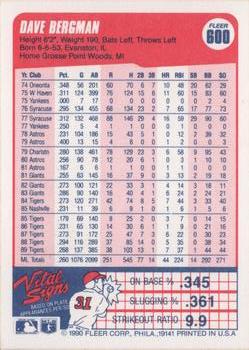 Dave Bergman  baseball card collectible - Main Image 2