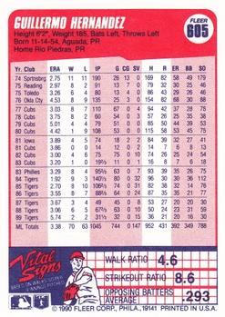 Guillermo Hernandez  baseball card collectible - Main Image 2